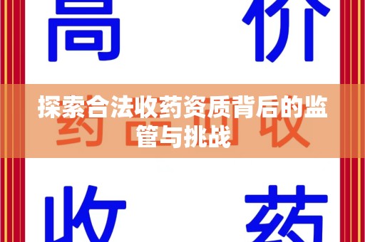 珠海探索合法收药资质背后的监管与挑战